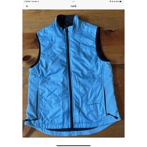 BROOKS Women's Running Vest Size Small Blue Full Zip Primaloft Insulation
